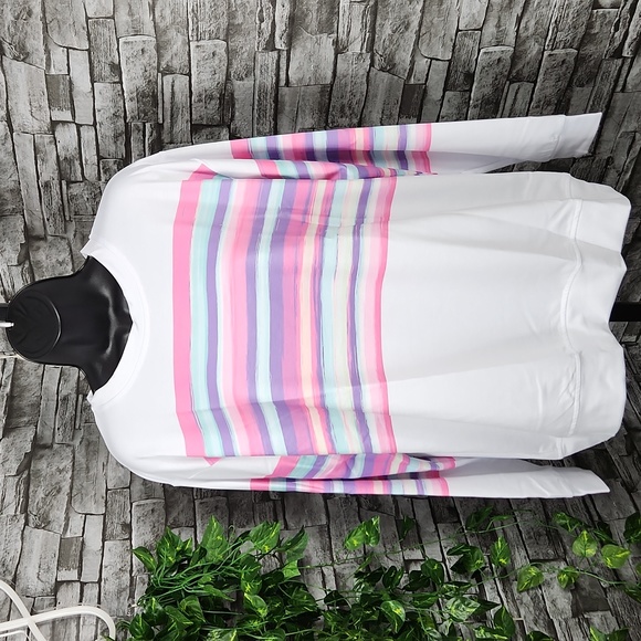 Pixie Lady Watercolor Striped Pullover Sweatshirt - Picture 3 of 8